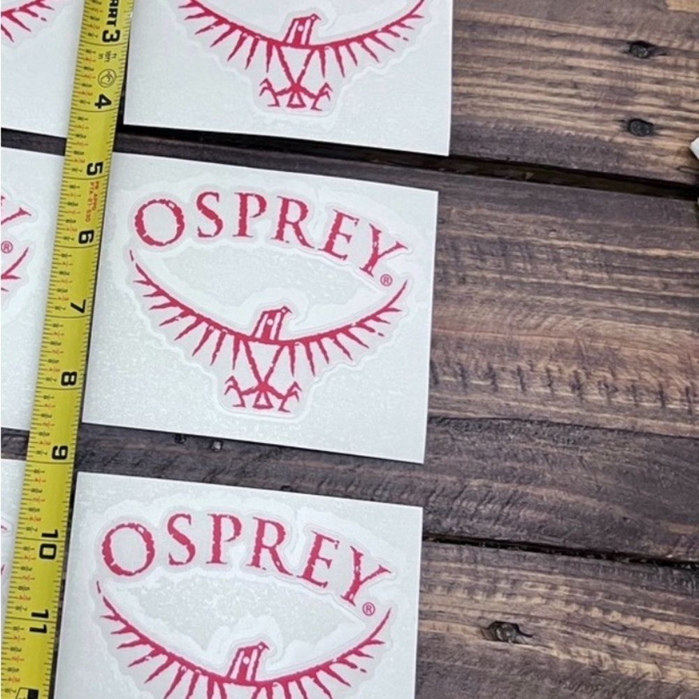 NEW Set of 3 OSPREY RED 5"x5" Logo Stickers LOT of 3 NEW ❤️